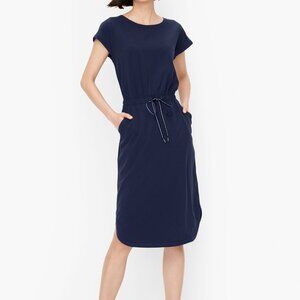T by TALBOTS LARGE NAVY LIGHTWEIGHT STRETCH MIDI DRESS